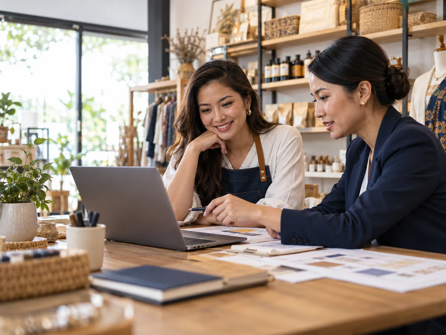 Malaysian business owner discussing a loan